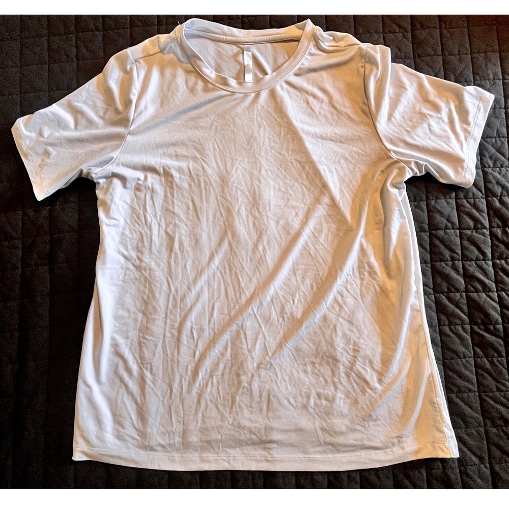 Fabletics Mens White Short Sleeve Performance Athletic‎ Training T-Shirt Small